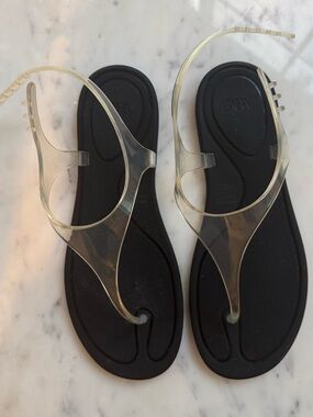 Zara Black Sandals with Clear PVC Straps